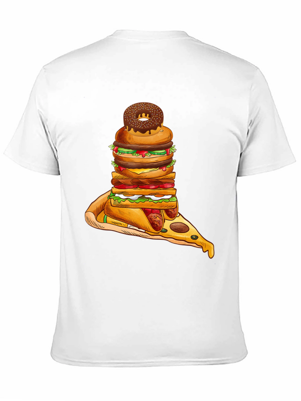 Black Food Stack Graphic Tee
