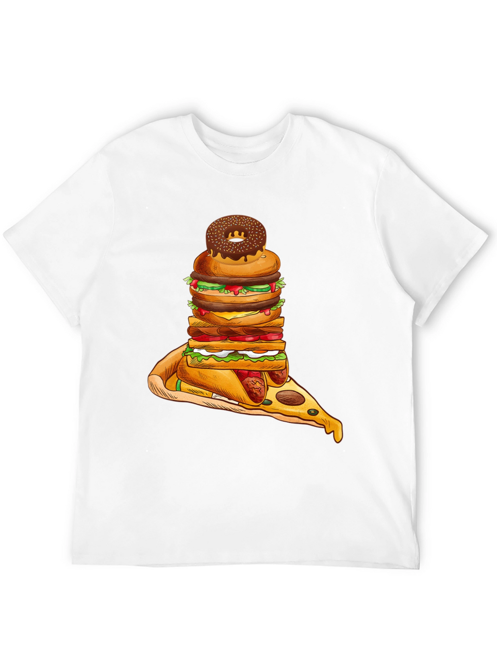 Black Food Stack Graphic Tee
