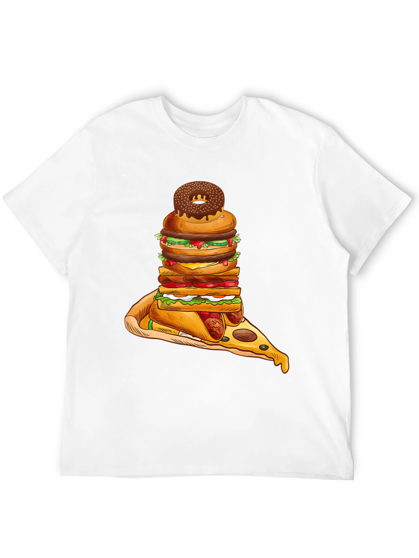 Black Food Stack Graphic Tee