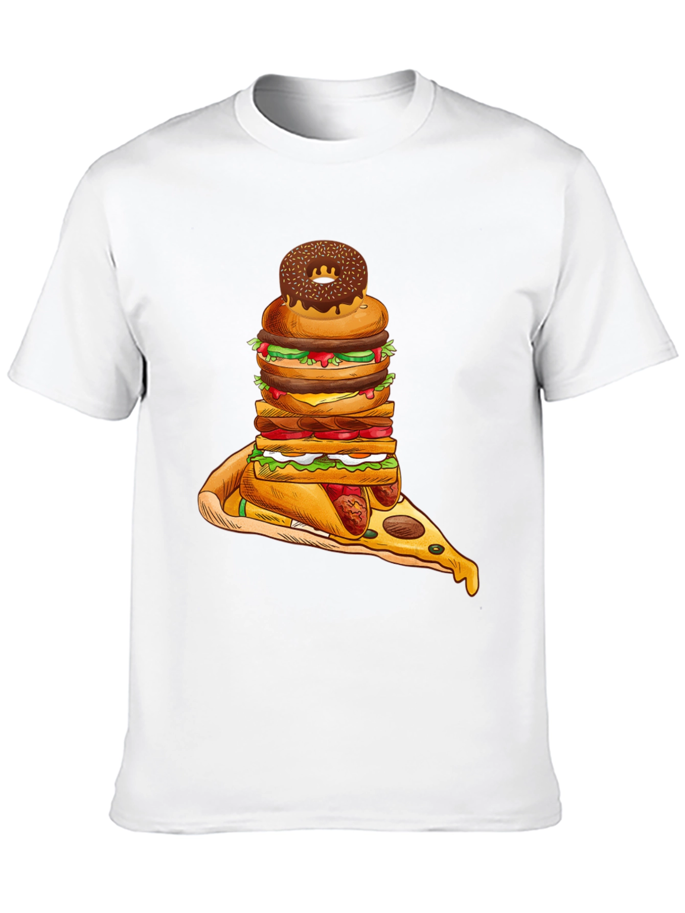 Black Food Stack Graphic Tee