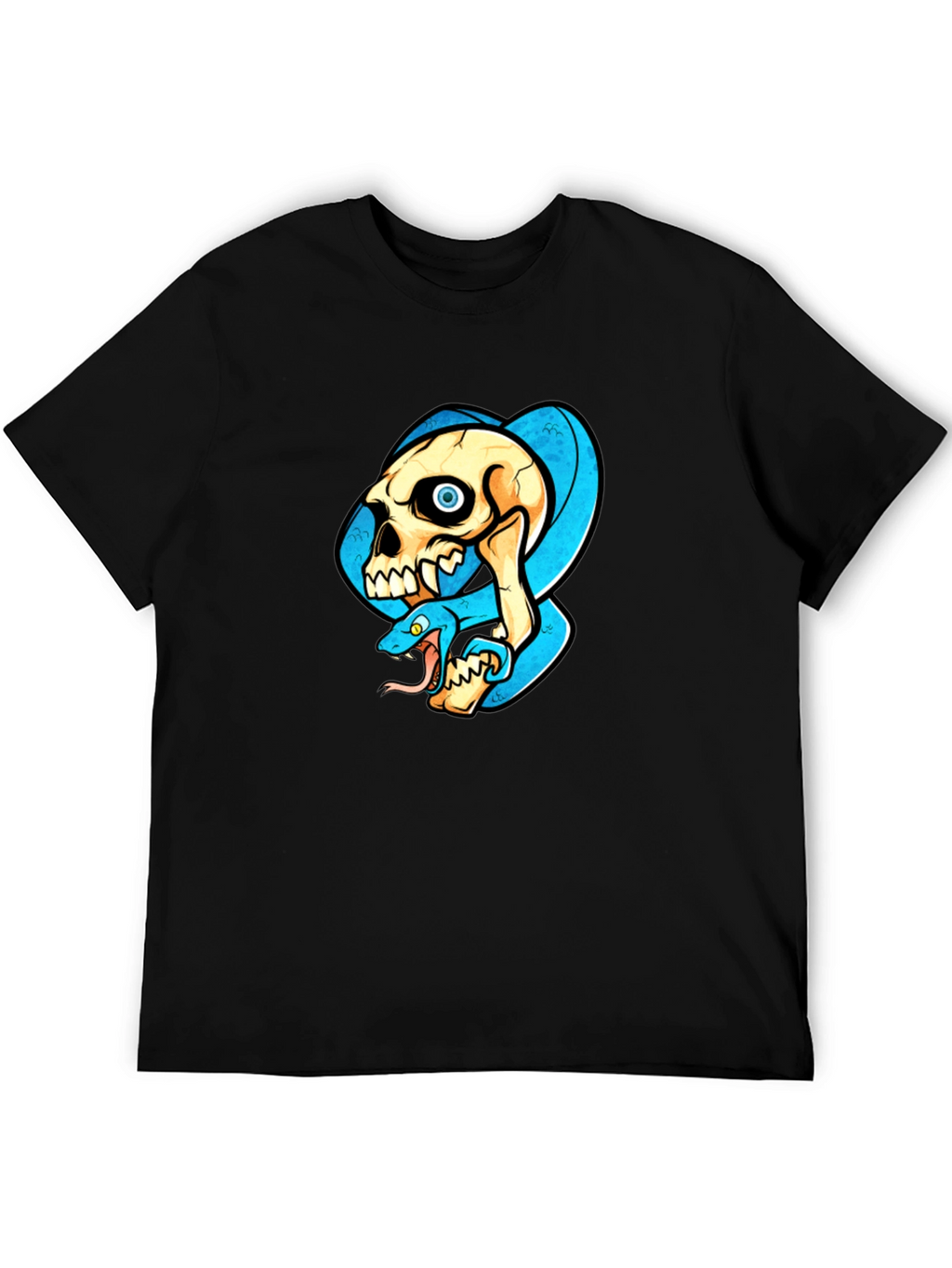 Skull & Snake Graphic T-Shirt - Cool Design