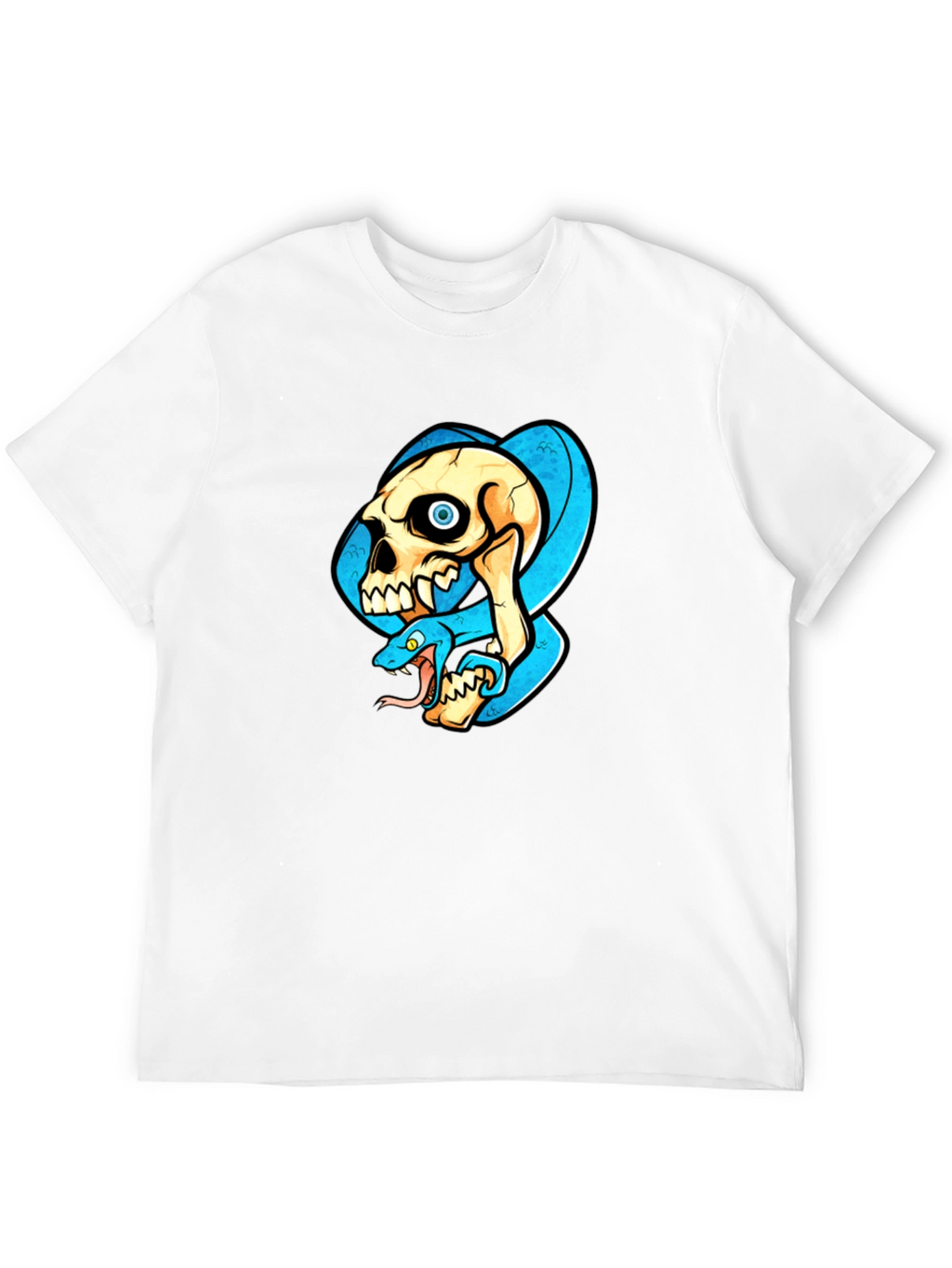 Skull & Snake Graphic T-Shirt - Cool Design