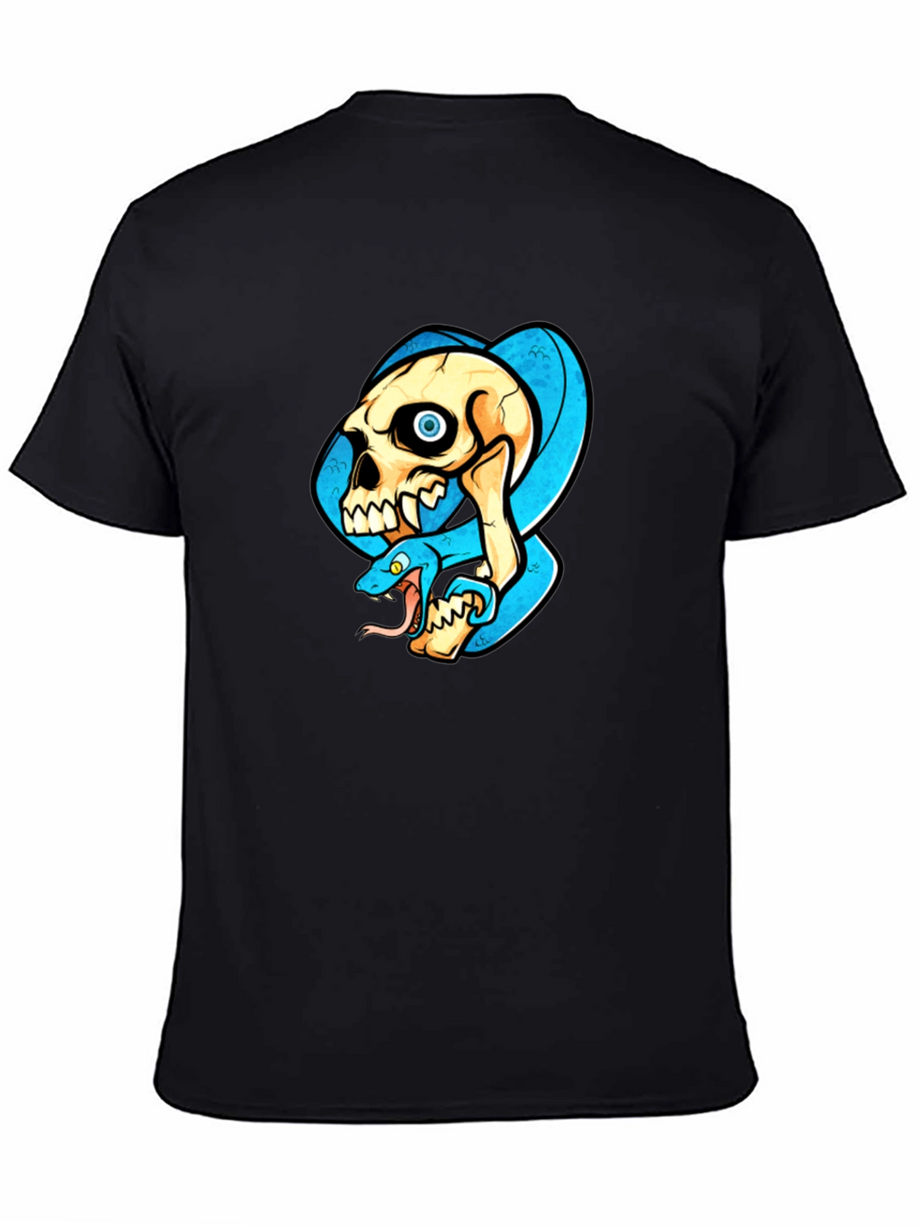 Skull & Snake Graphic T-Shirt - Cool Design