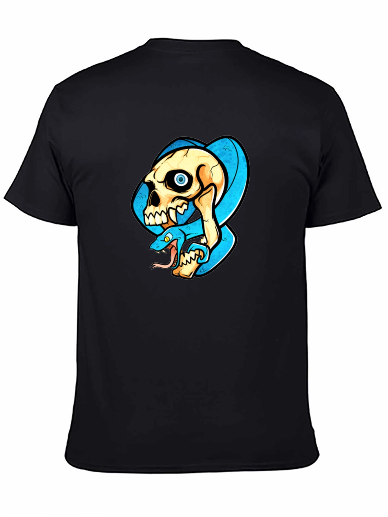 Skull & Snake Graphic T-Shirt - Cool Design