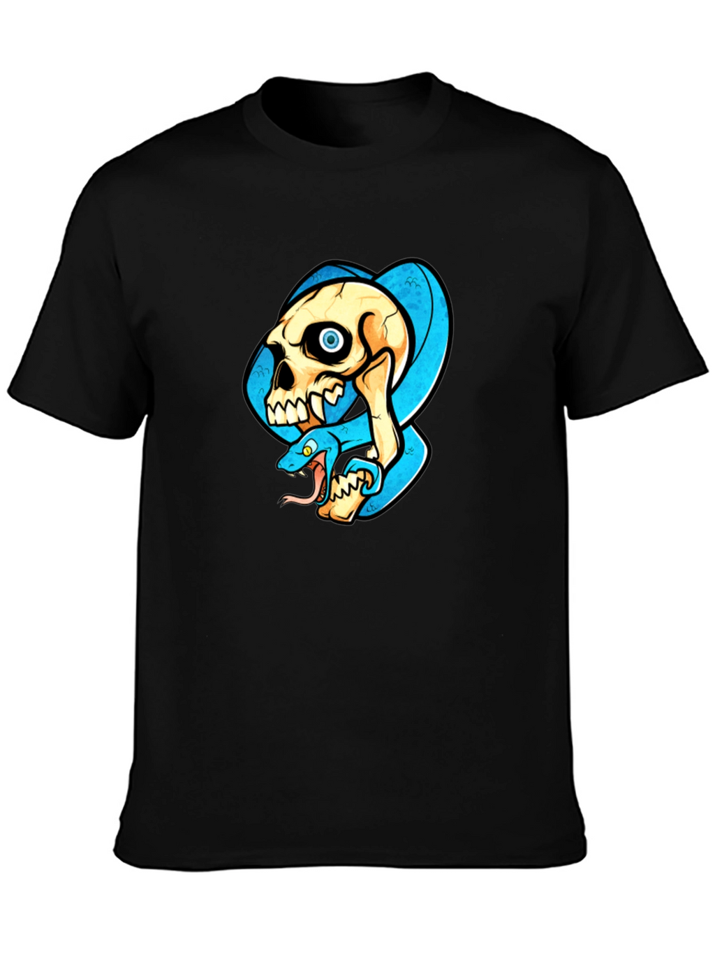 Skull & Snake Graphic T-Shirt - Cool Design