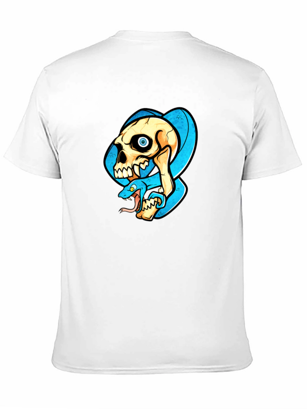 Skull & Snake Graphic T-Shirt - Cool Design