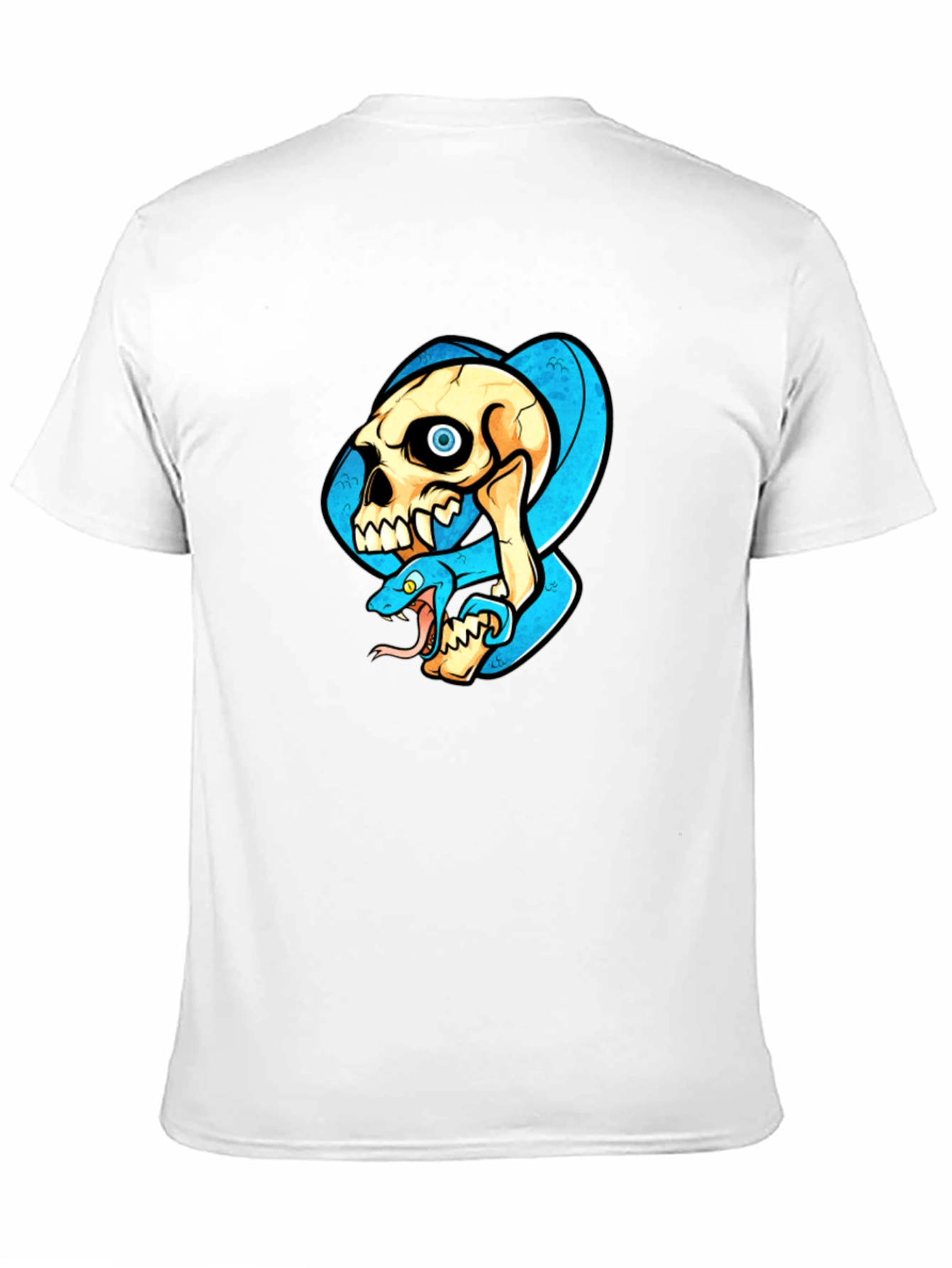 Skull & Snake Graphic T-Shirt - Cool Design