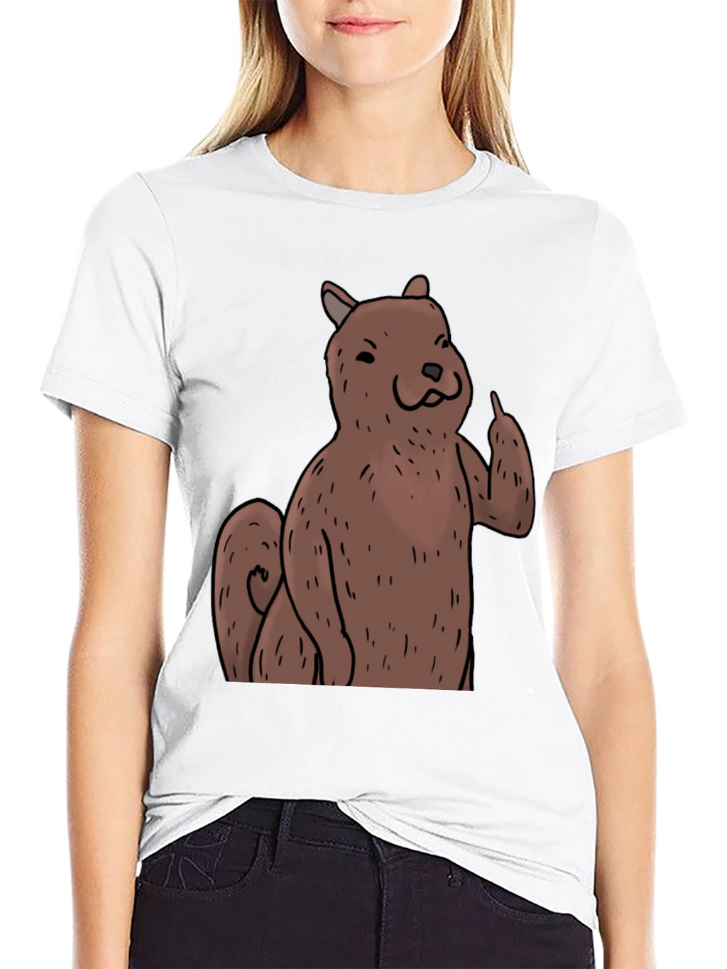 Squirrel Giving the Finger Graphic T-Shirt