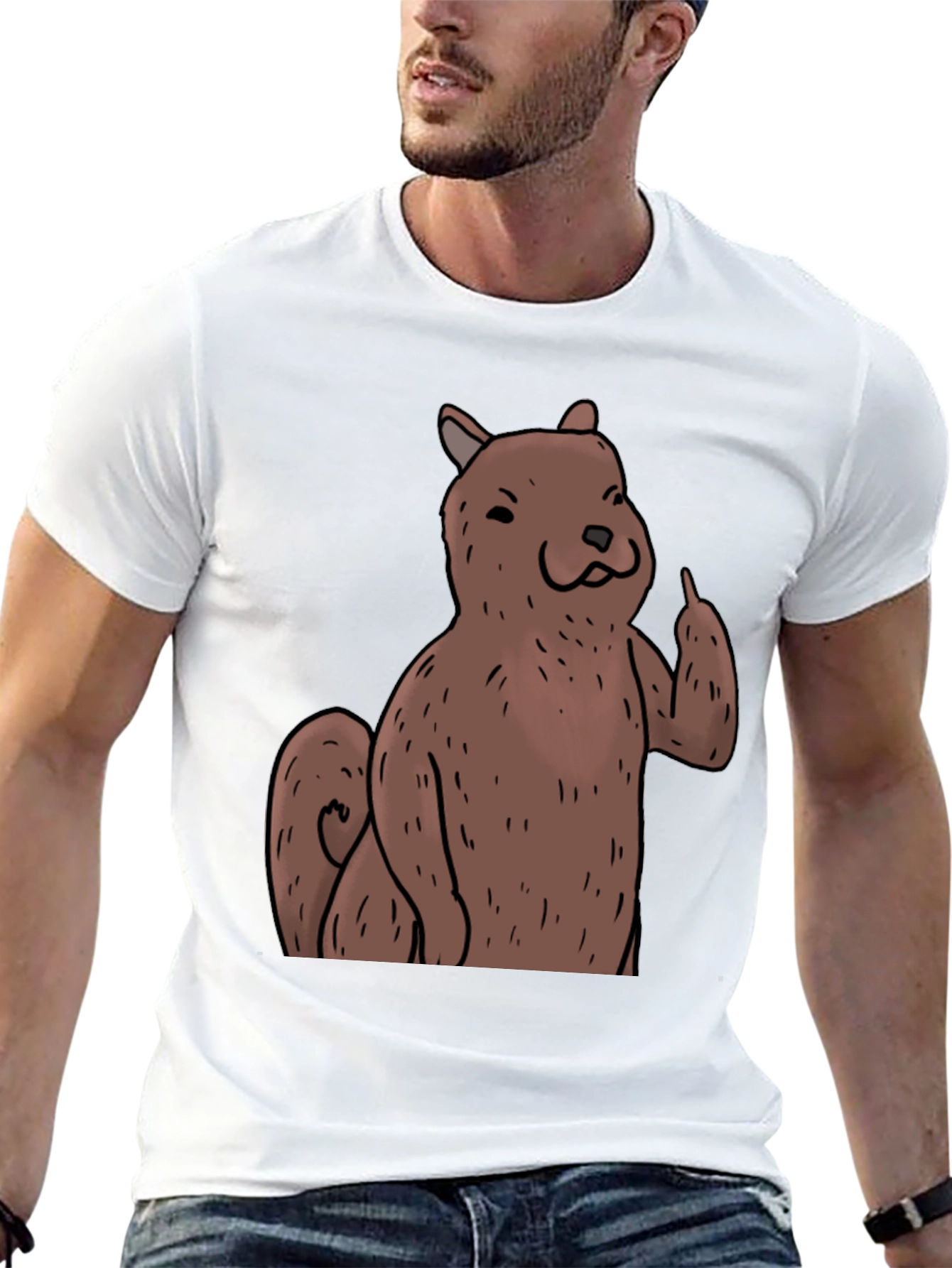 Squirrel Giving the Finger Graphic T-Shirt