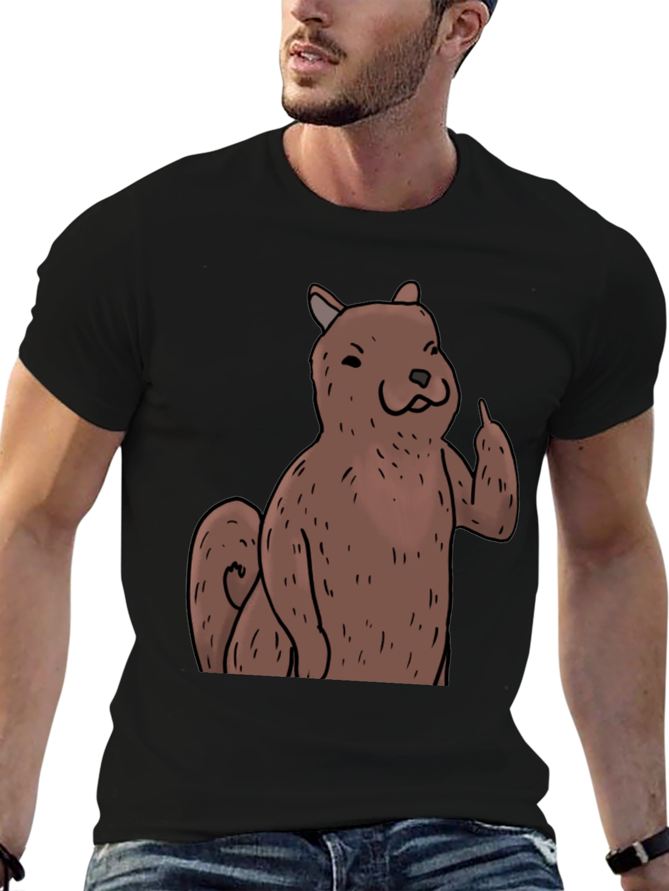 Squirrel Giving the Finger Graphic T-Shirt