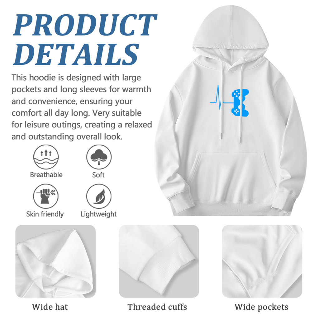 Heartbeat Line Hoodie - Medical Pulse Graphic Sweatshirt for Healthcare Workers