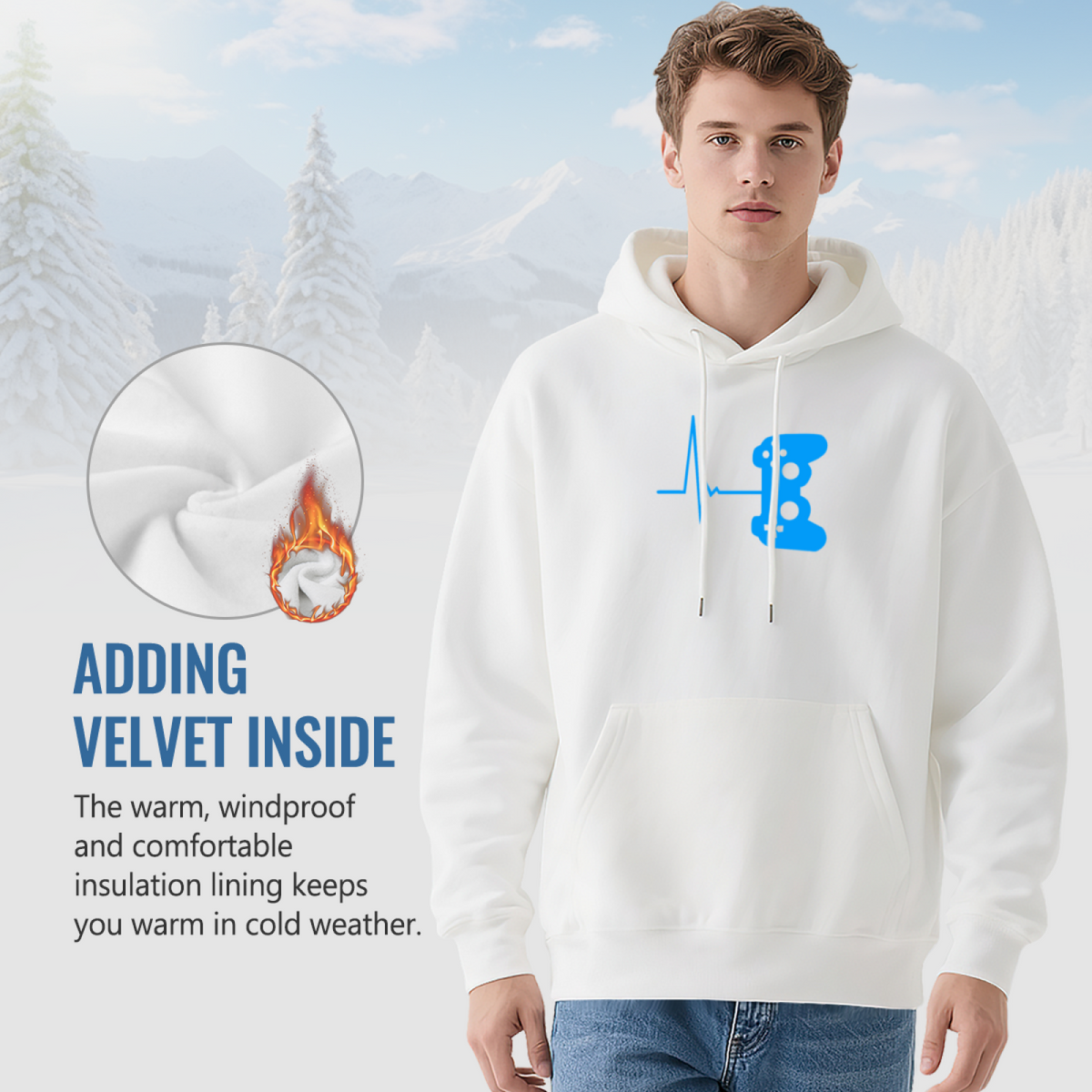 Heartbeat Line Hoodie - Medical Pulse Graphic Sweatshirt for Healthcare Workers