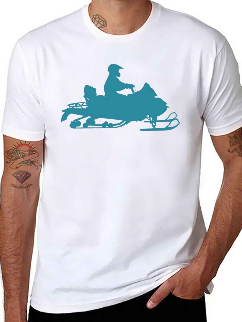 Snowmobile Graphic T-Shirt - Black