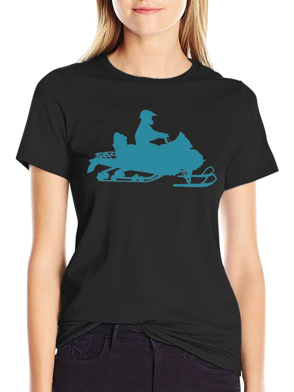 Snowmobile Graphic T-Shirt - Black