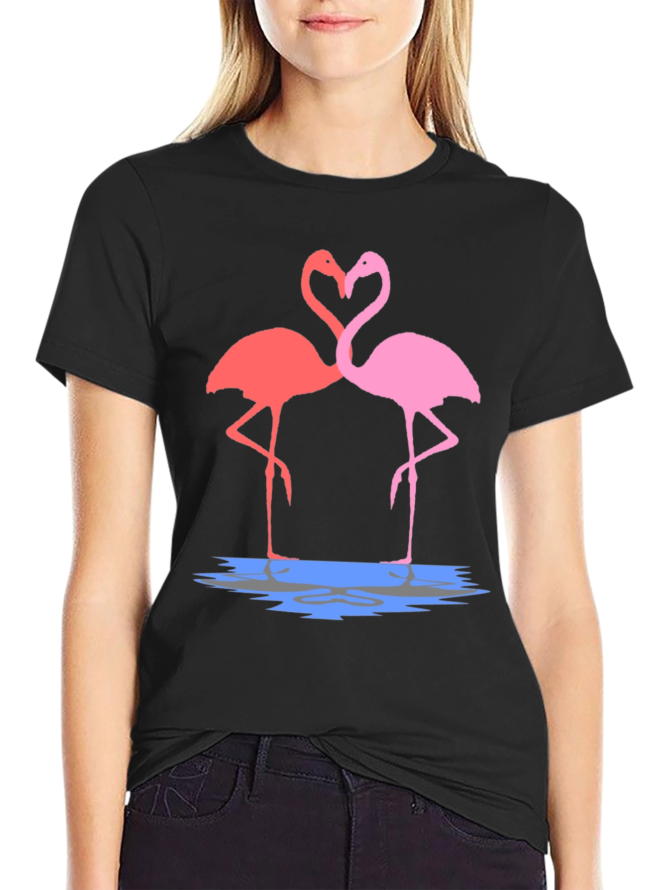 Flamingo Love Graphic Tee - Trendy Unisex T-Shirt