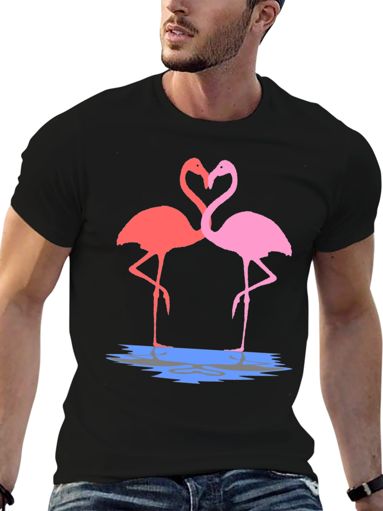Flamingo Love Graphic Tee - Trendy Unisex T-Shirt