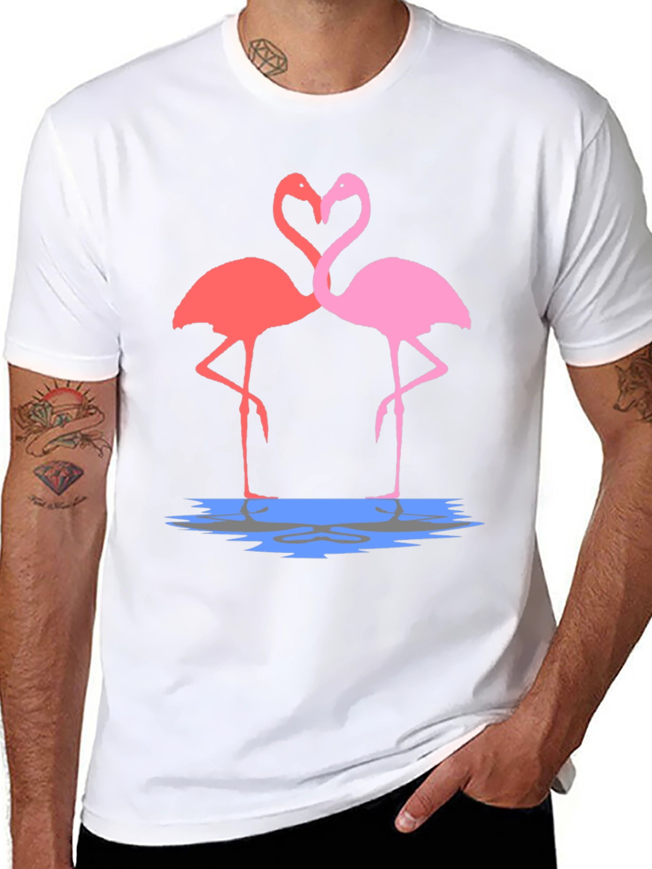 Flamingo Love Graphic Tee - Trendy Unisex T-Shirt