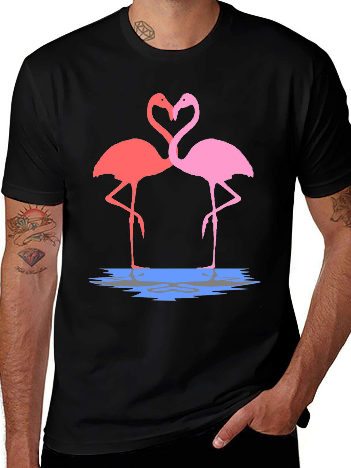 Flamingo Love Graphic Tee - Trendy Unisex T-Shirt