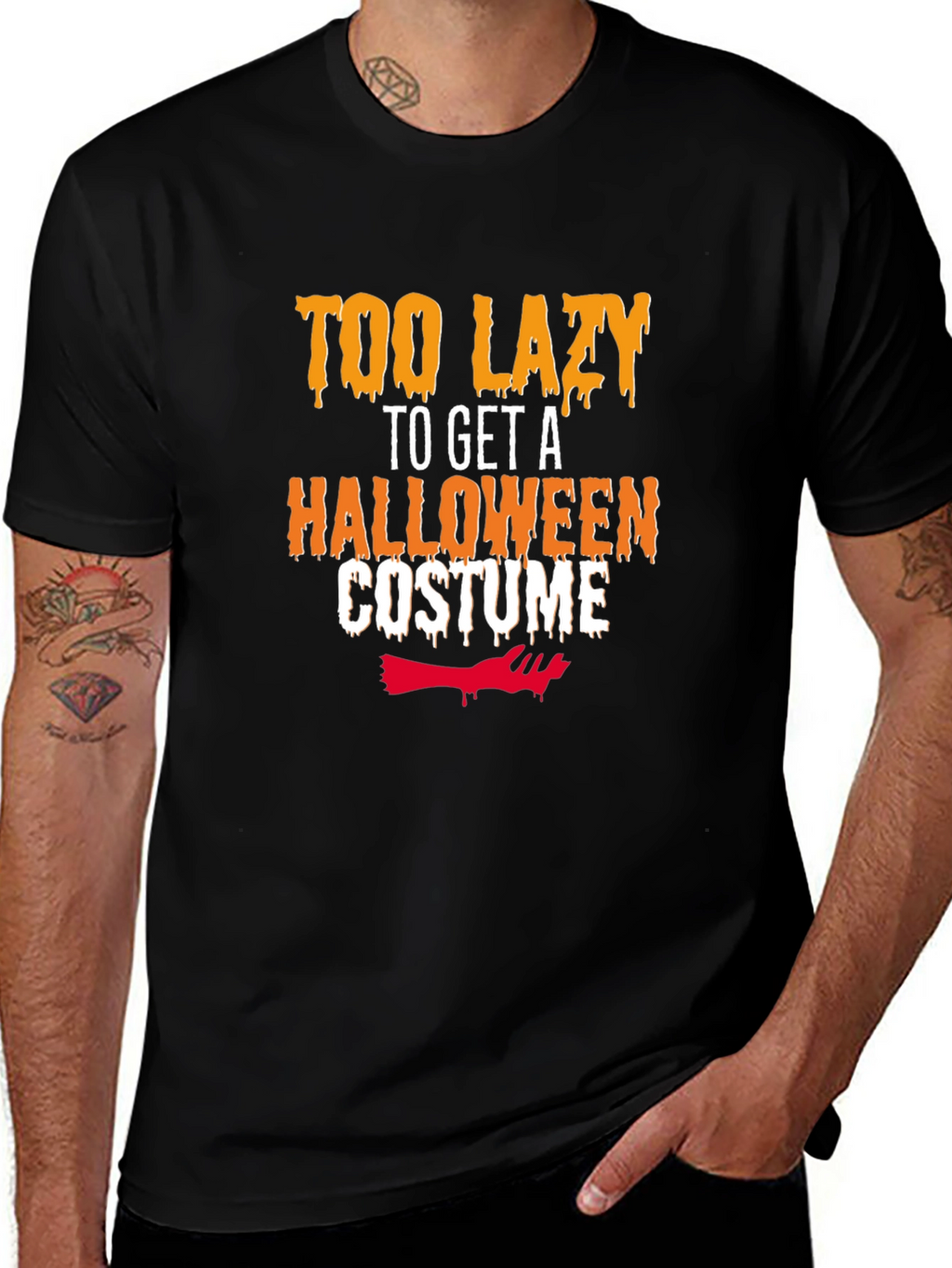 Lazy Halloween Costume T-Shirt - Funny Graphic Tee