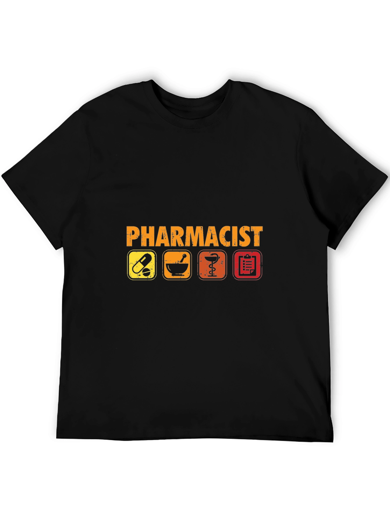 Pharmacist Graphic T-Shirt - Pill Mortar and Caduceus Design