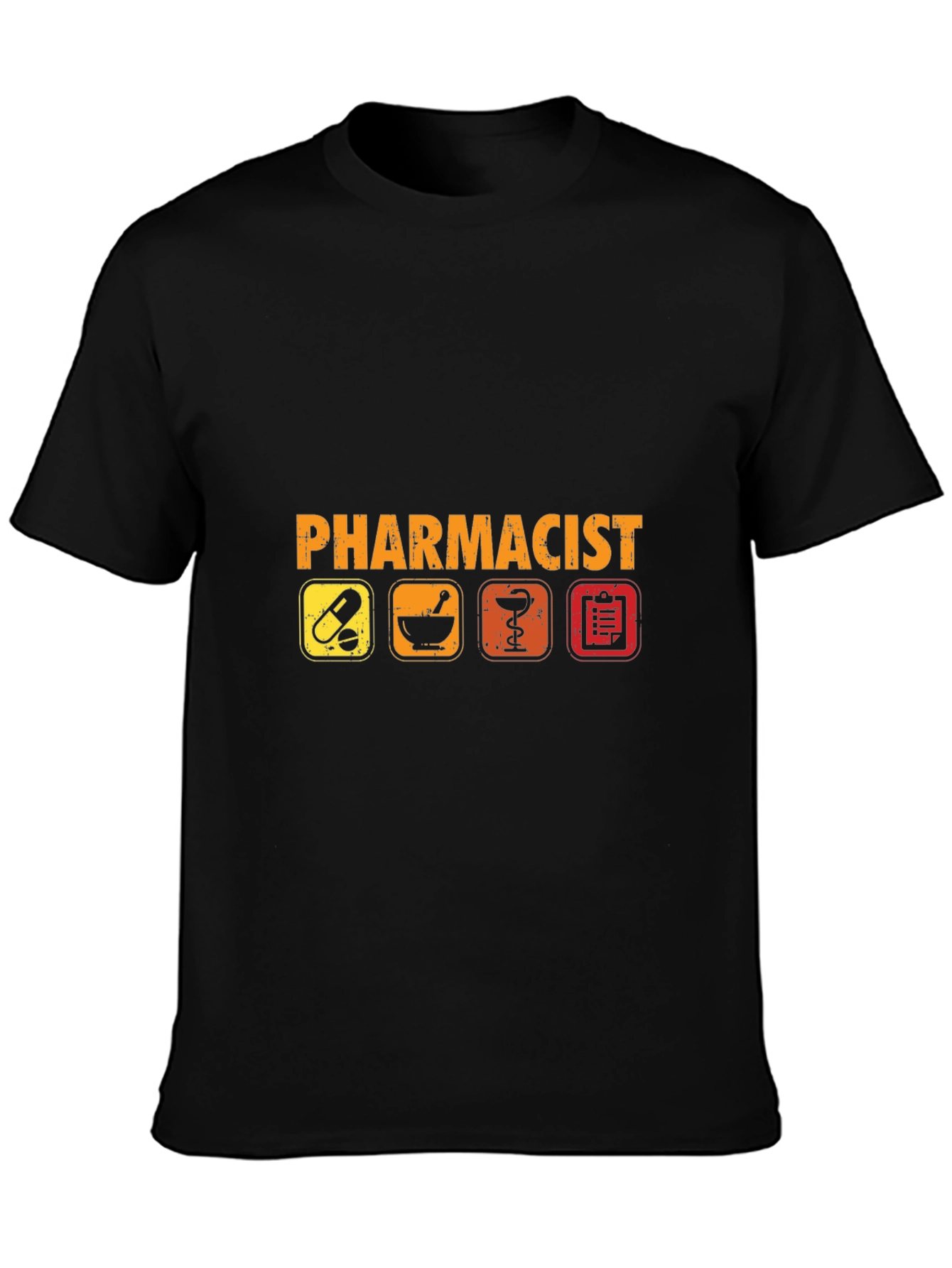 Pharmacist Graphic T-Shirt - Pill Mortar and Caduceus Design