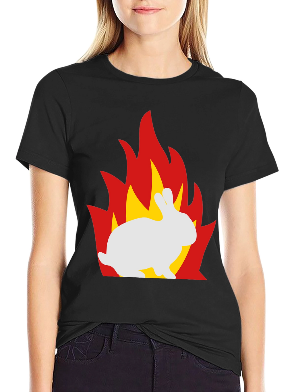 Flaming Bunny Graphic T-Shirt - Unique Design