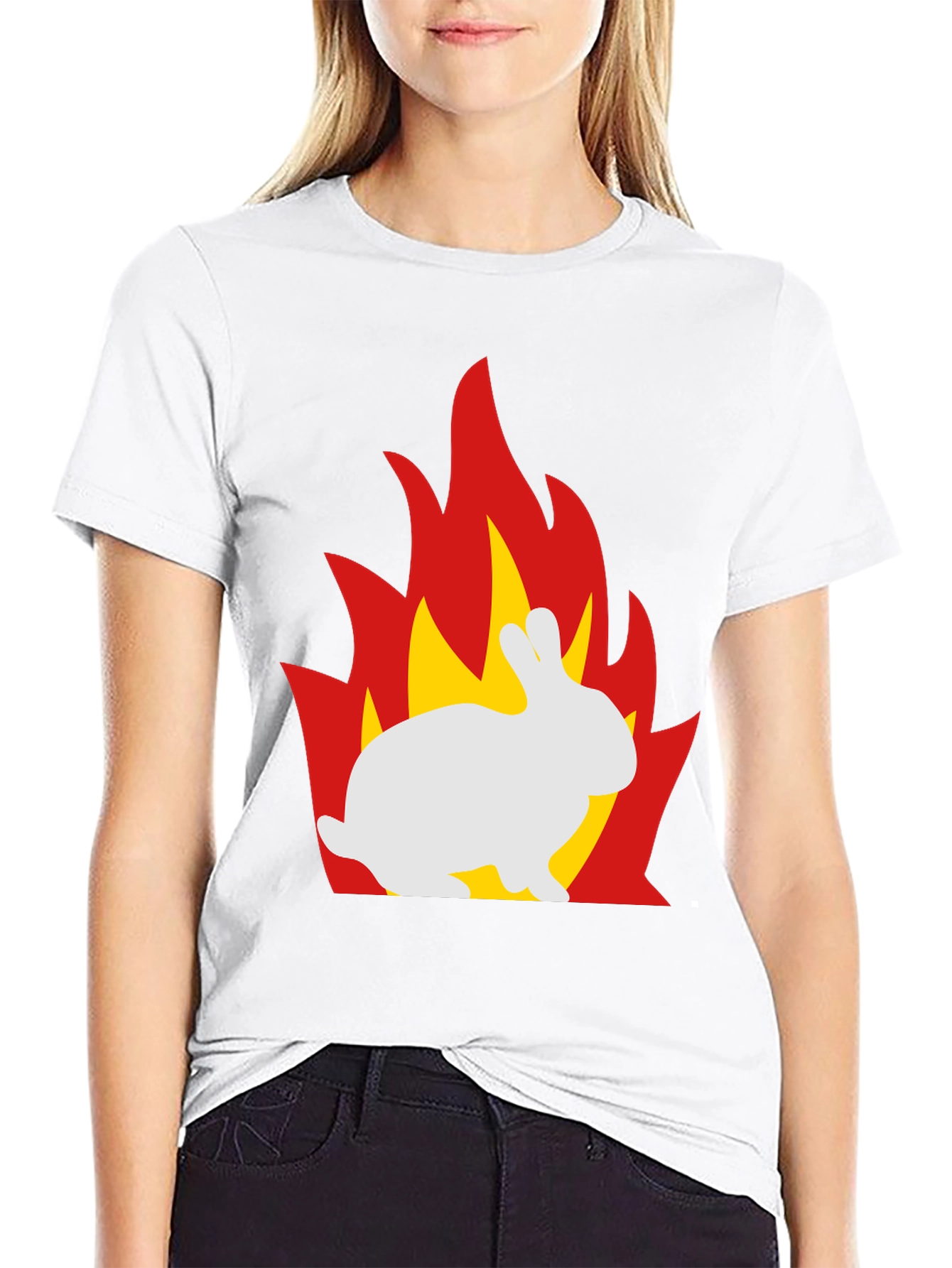 Flaming Bunny Graphic T-Shirt - Unique Design