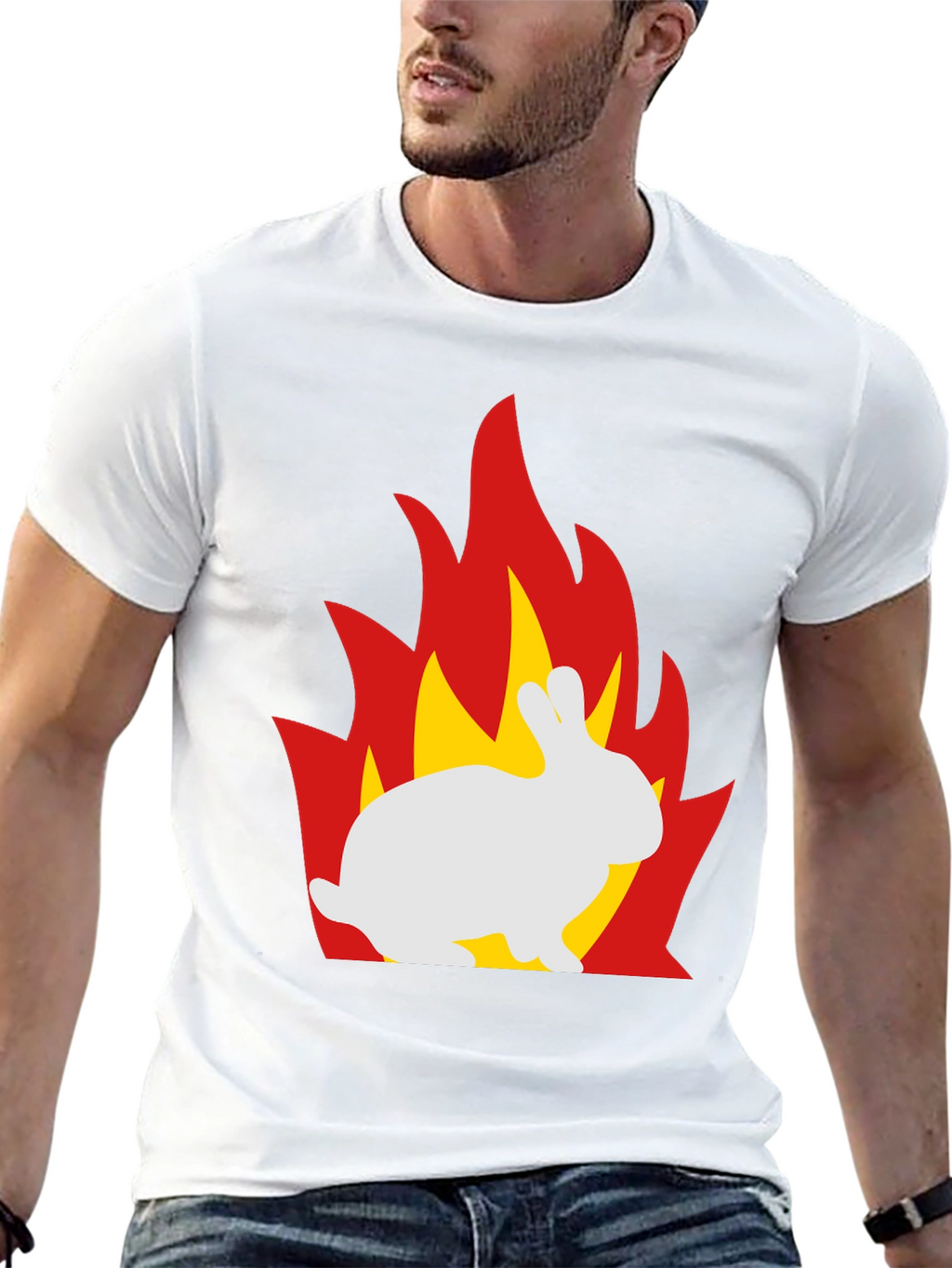 Flaming Bunny Graphic T-Shirt - Unique Design