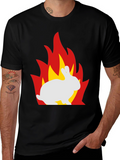 Flaming Bunny Graphic T-Shirt - Unique Design