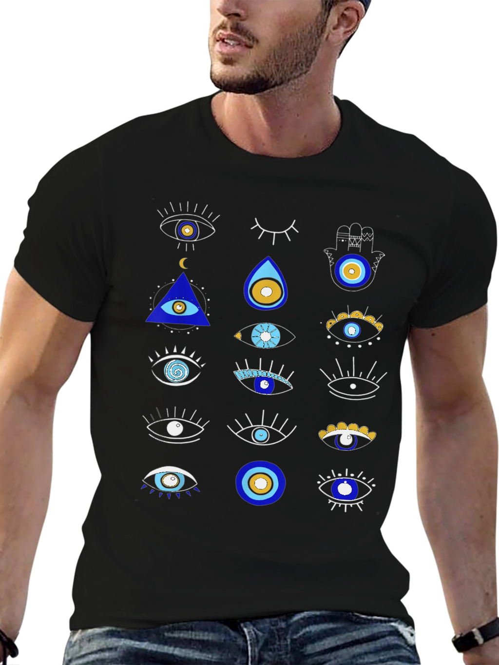 Evil Eye Graphic Tee - Unique Pattern Shirt