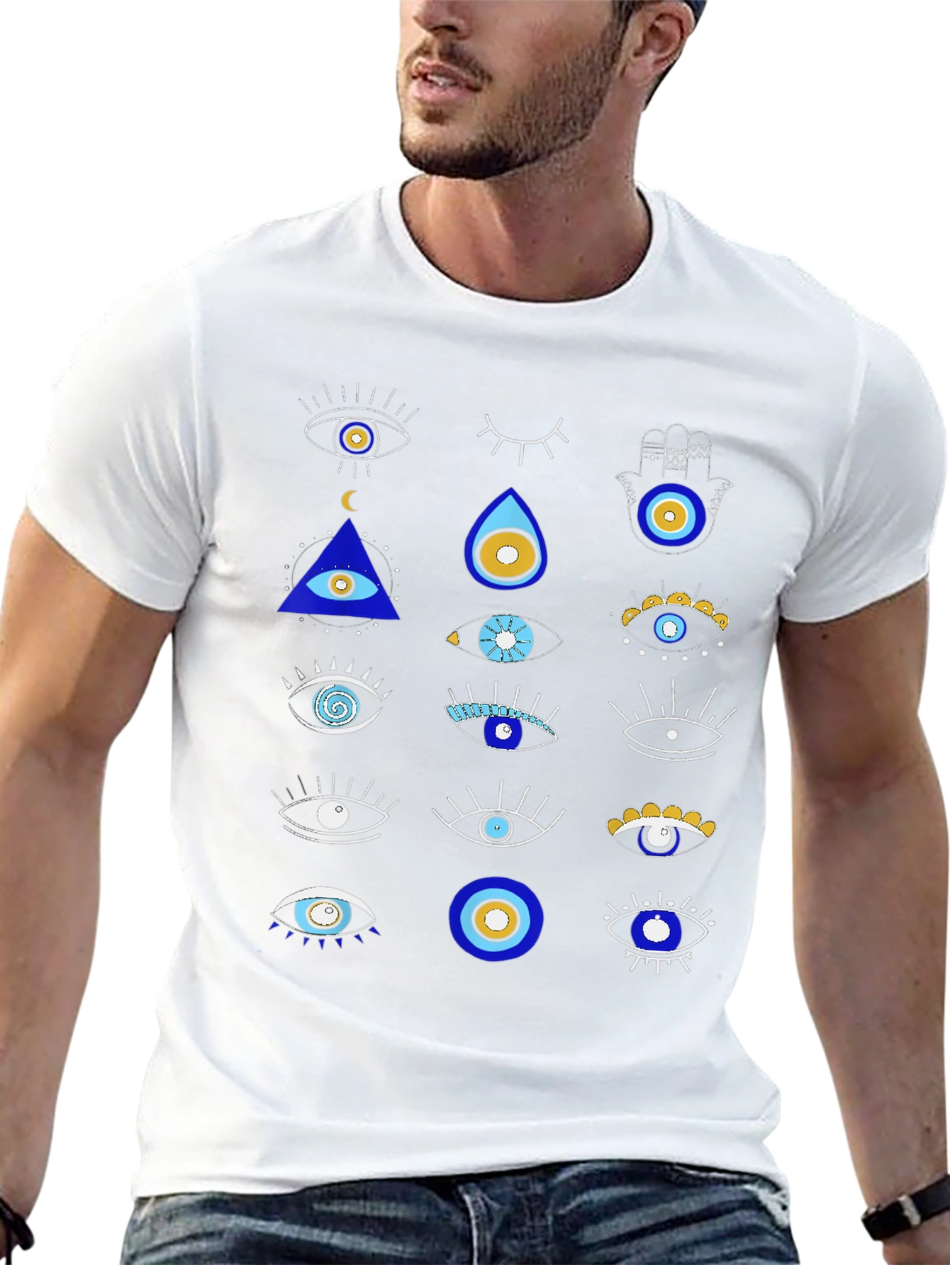 Evil Eye Graphic Tee - Unique Pattern Shirt