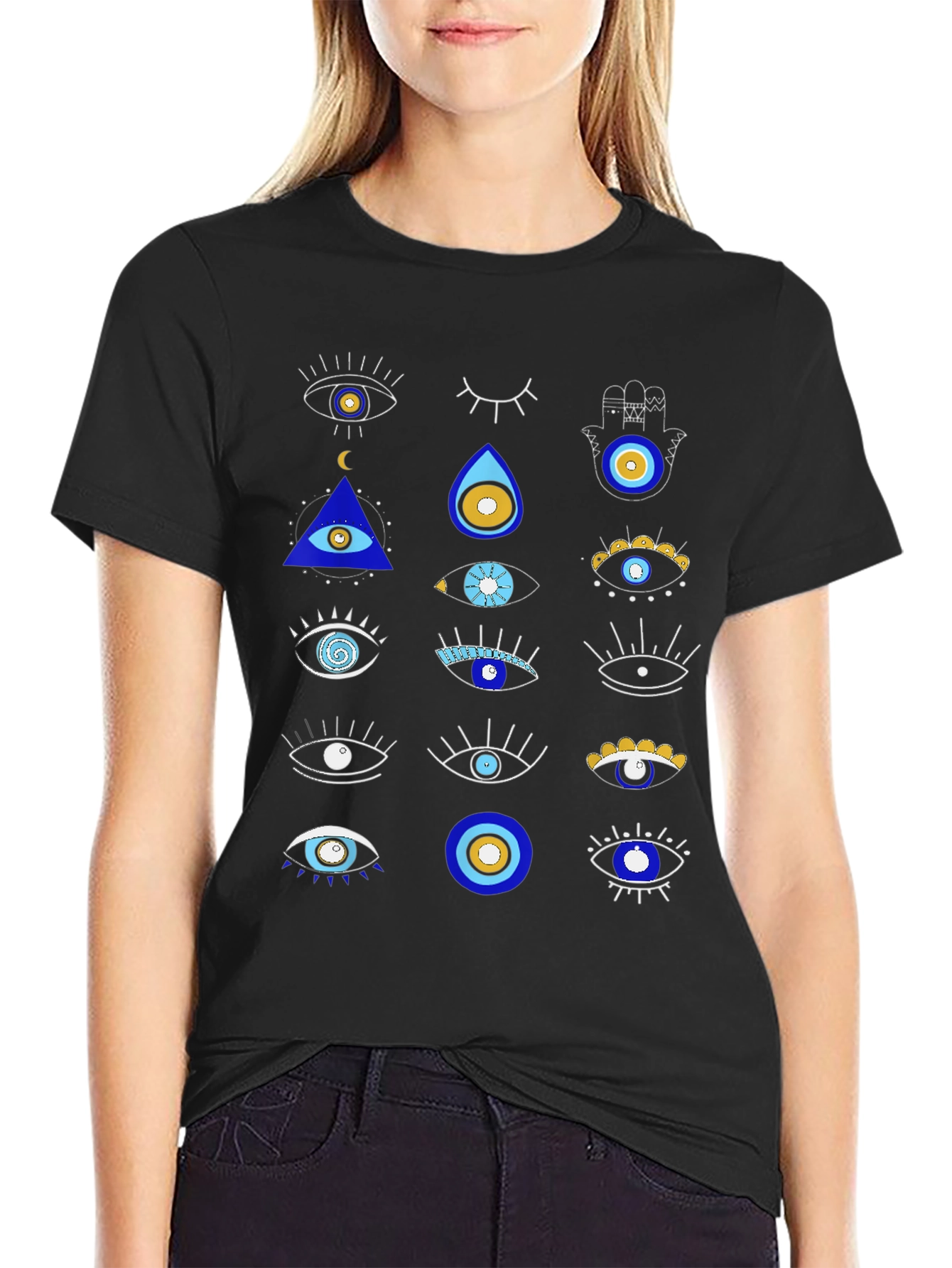 Evil Eye Graphic Tee - Unique Pattern Shirt
