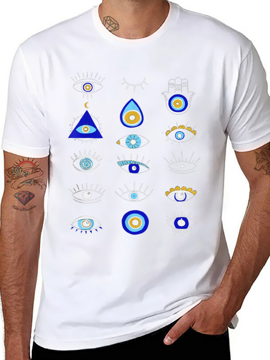 Evil Eye Graphic Tee - Unique Pattern Shirt