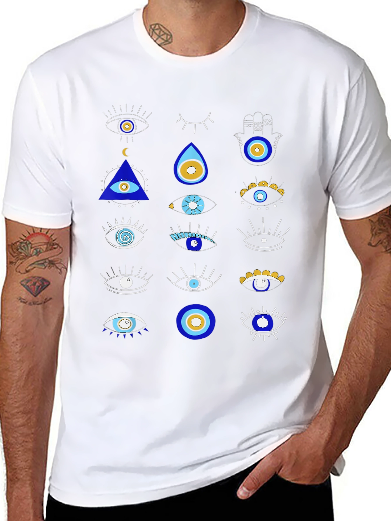 Evil Eye Graphic Tee - Unique Pattern Shirt