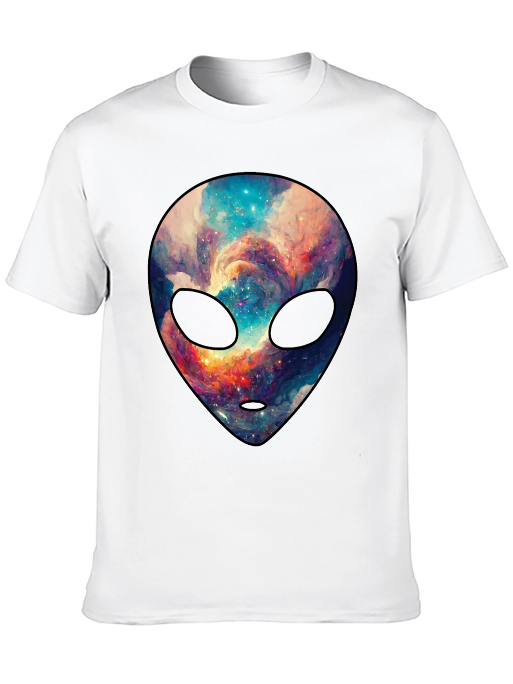 Cosmic Alien Graphic Tee - Trendy Mens Black T-Shirt