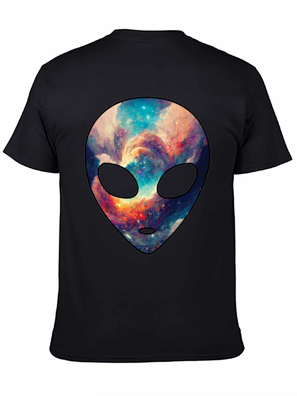Cosmic Alien Graphic Tee - Trendy Mens Black T-Shirt