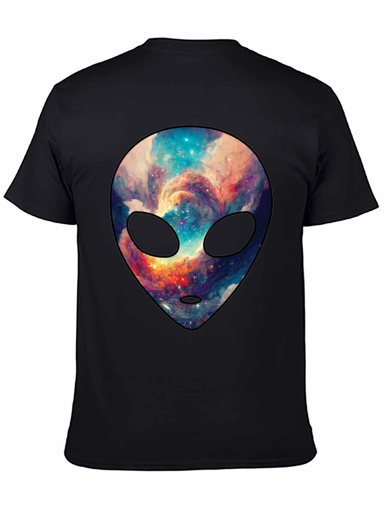 Cosmic Alien Graphic Tee - Trendy Mens Black T-Shirt