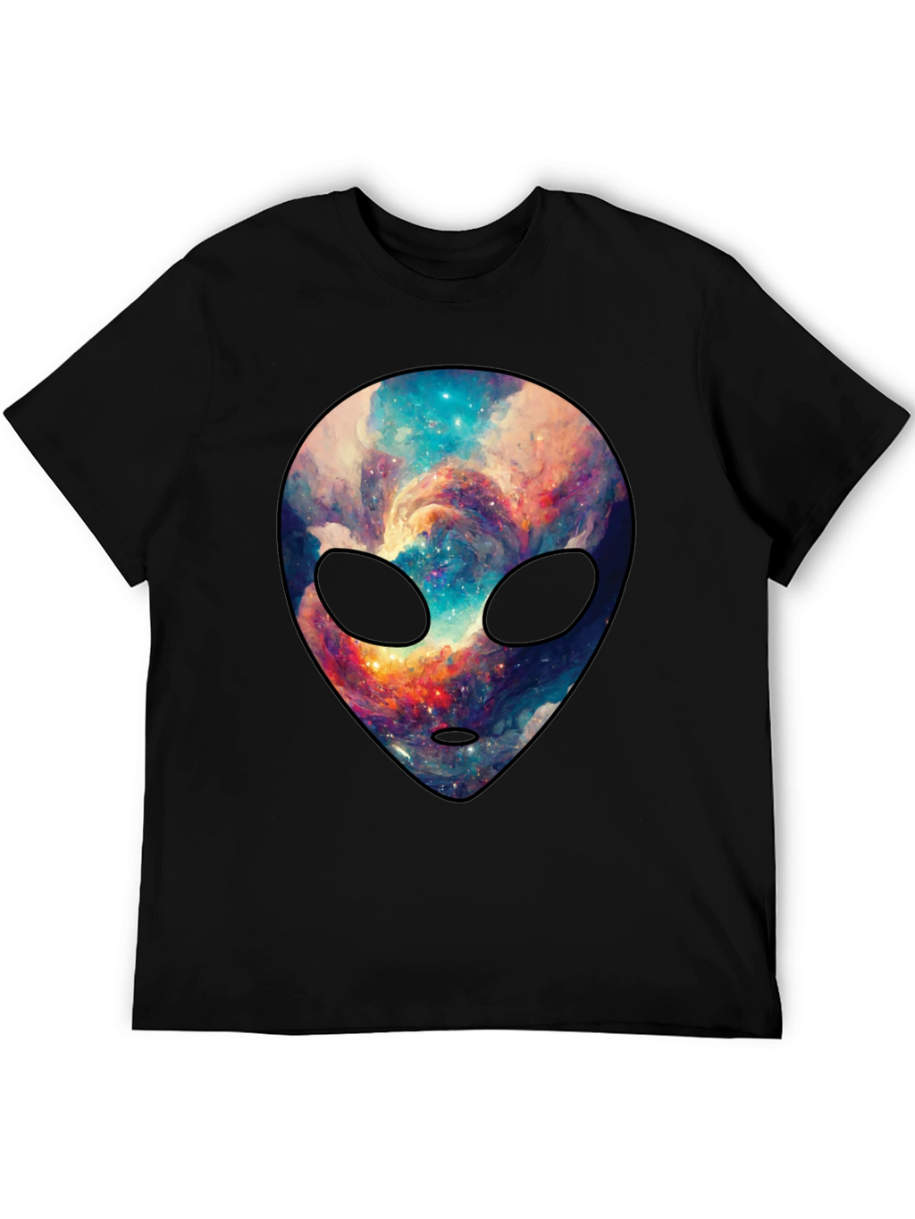 Cosmic Alien Graphic Tee - Trendy Mens Black T-Shirt