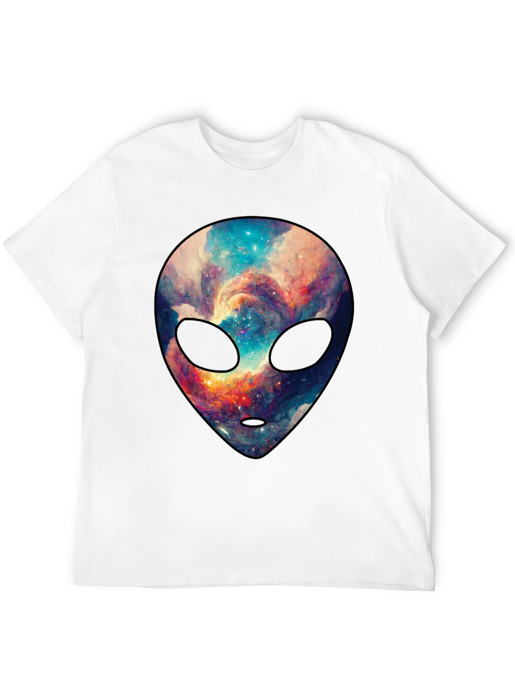 Cosmic Alien Graphic Tee - Trendy Mens Black T-Shirt