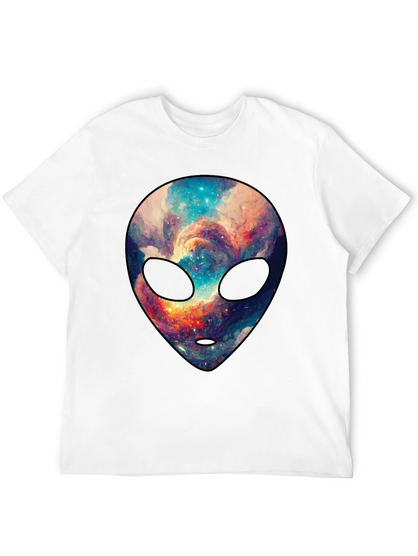 Cosmic Alien Graphic Tee - Trendy Mens Black T-Shirt