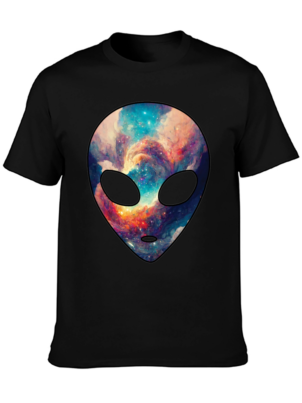 Cosmic Alien Graphic Tee - Trendy Mens Black T-Shirt