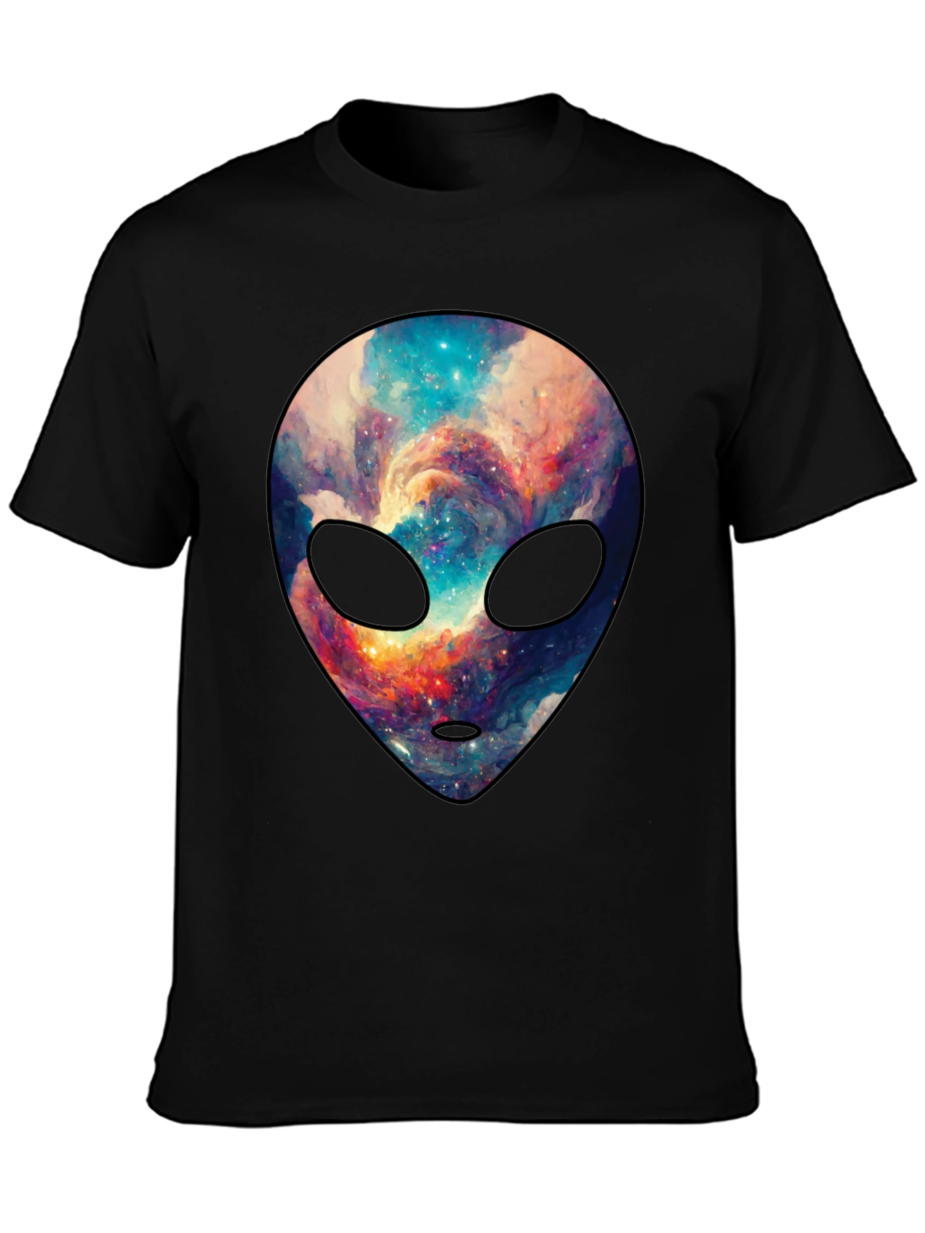 Cosmic Alien Graphic Tee - Trendy Mens Black T-Shirt