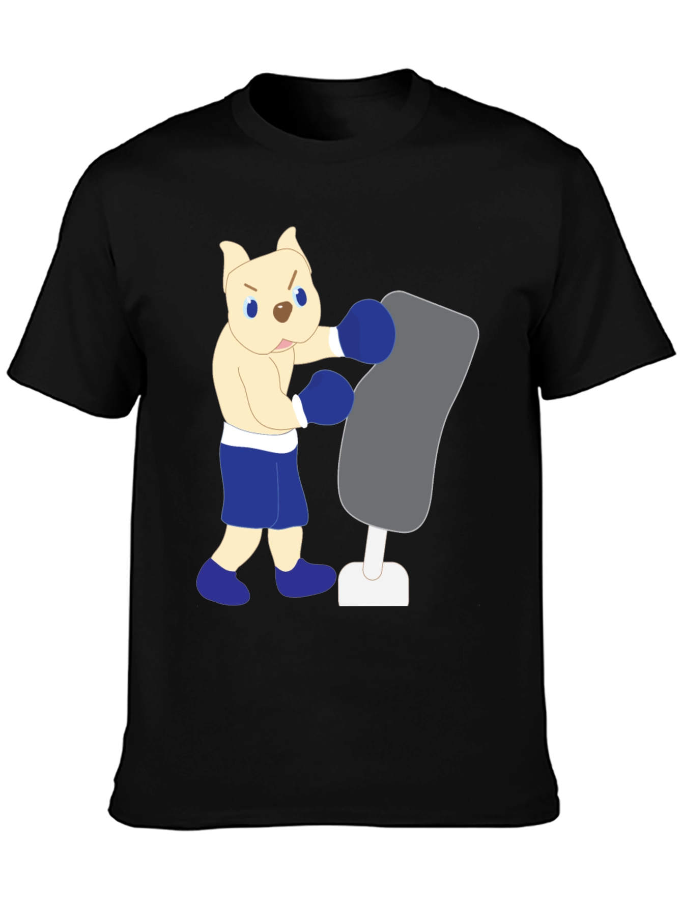 Cartoon Boxer Dog Punching Bag Graphic Tee