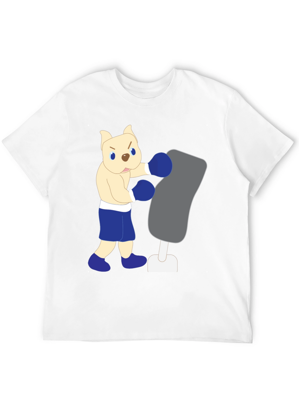 Cartoon Boxer Dog Punching Bag Graphic Tee