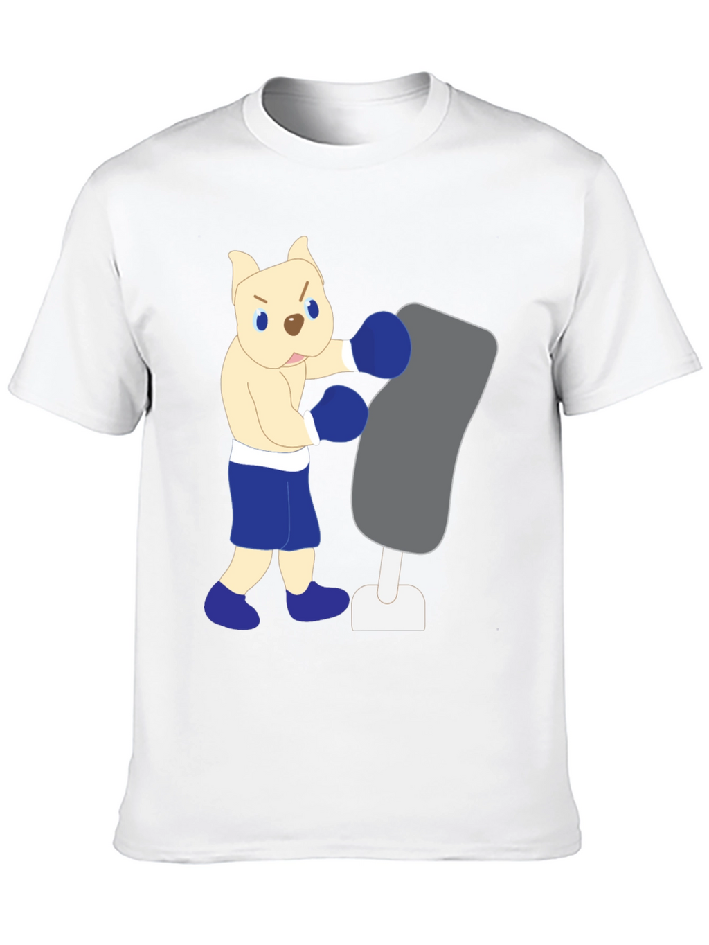 Cartoon Boxer Dog Punching Bag Graphic Tee