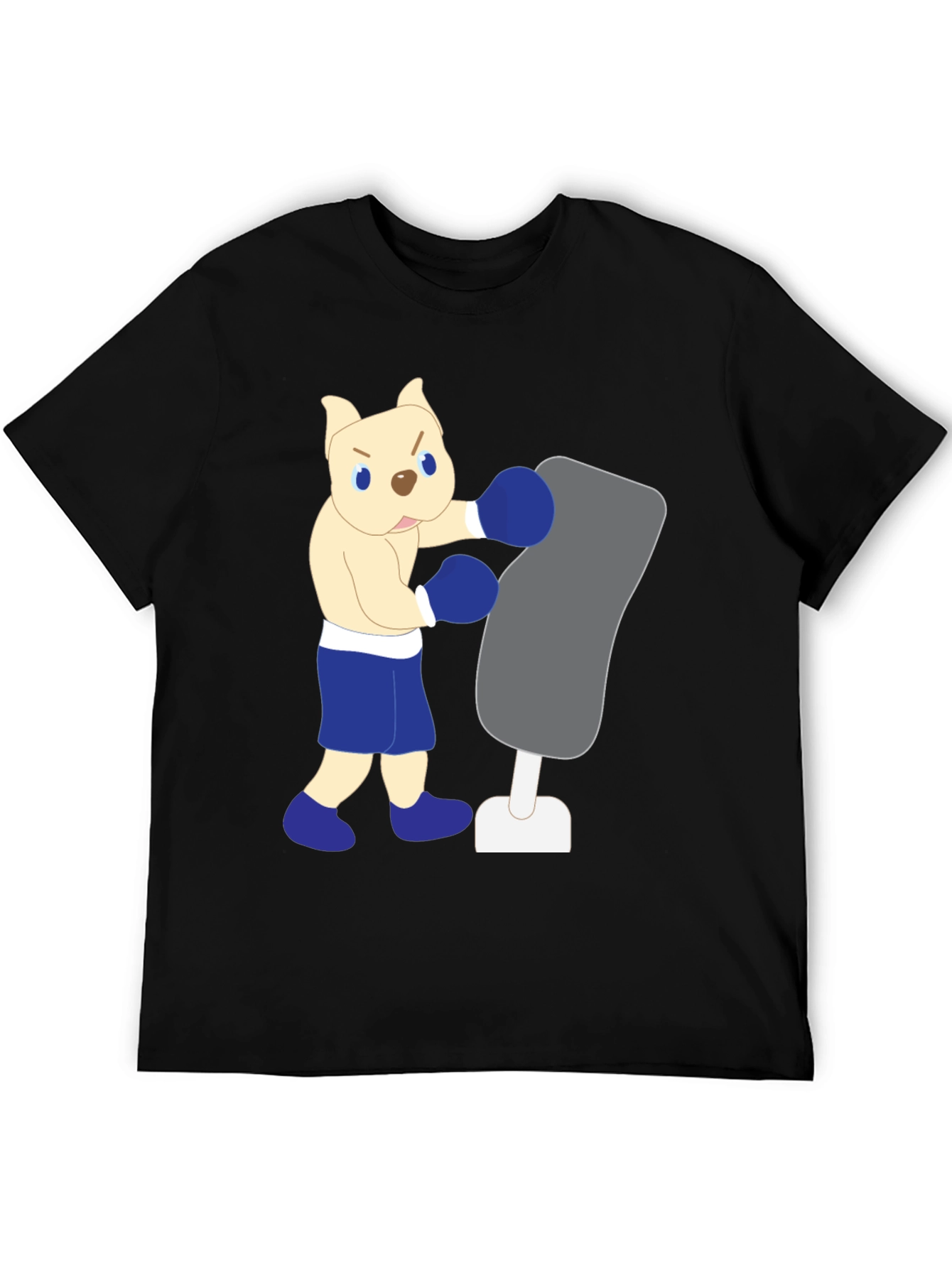 Cartoon Boxer Dog Punching Bag Graphic Tee