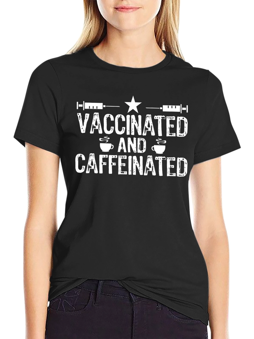 Vaccinated & Caffeinated Graphic T-Shirt