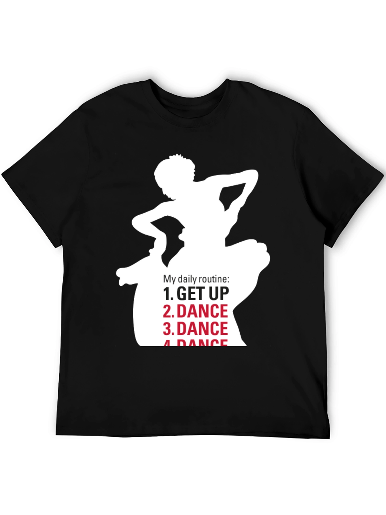 Dance Routine Graphic Tee - Black Cotton T-Shirt