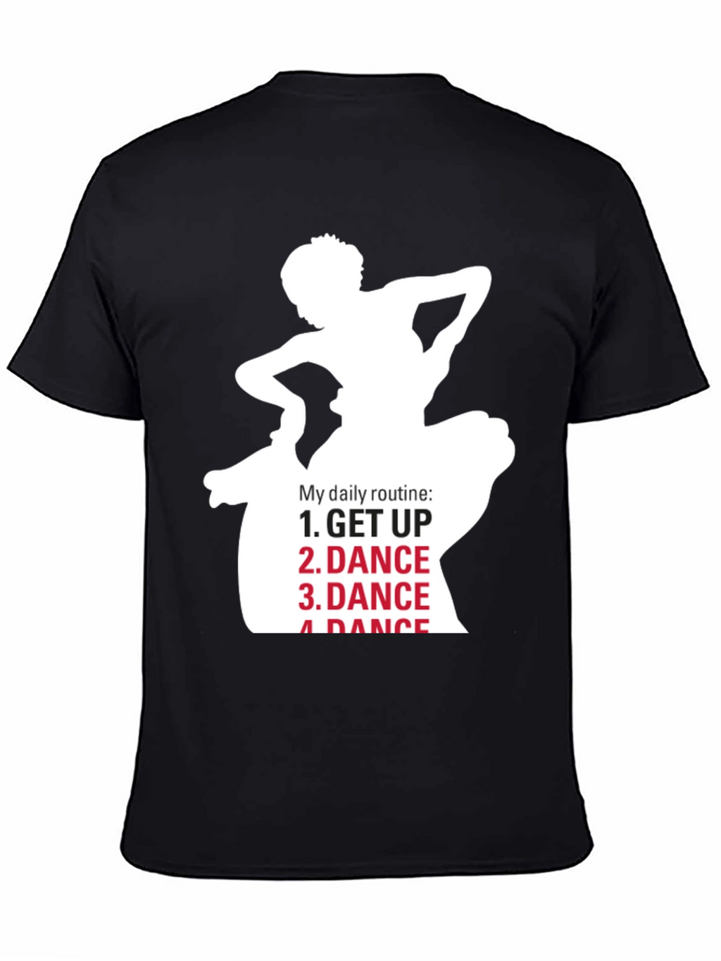 Dance Routine Graphic Tee - Black Cotton T-Shirt