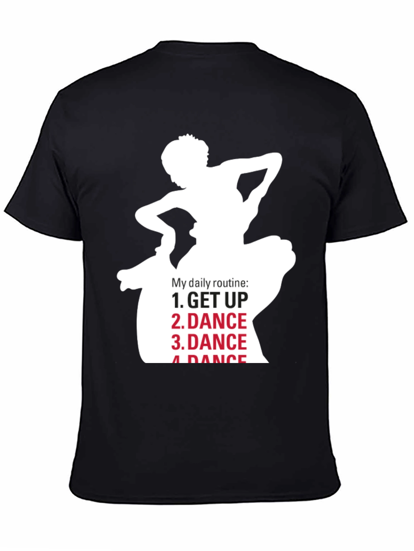 Dance Routine Graphic Tee - Black Cotton T-Shirt